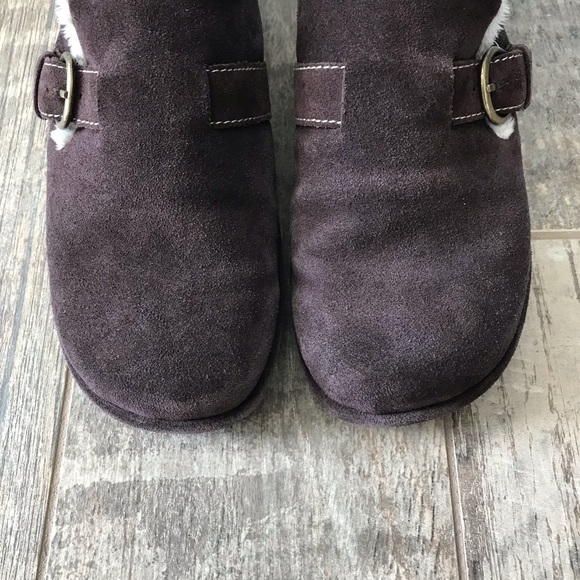 White Mountain Suede Mules Faux Fur Lined - Picture 2 of 8